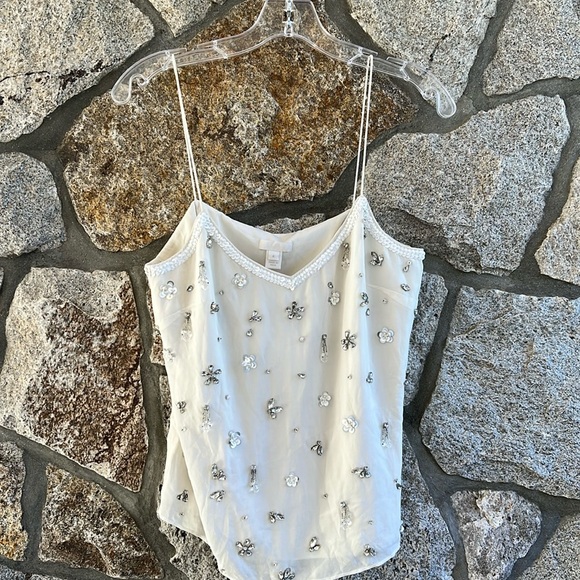 J. Crew Collection Sequins Embellished Beaded Silk Cami - Picture 1 of 11